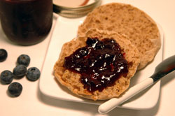 Blueberry Jam on Muffin