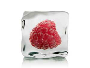 Raspberry Caught in an Ice Cube