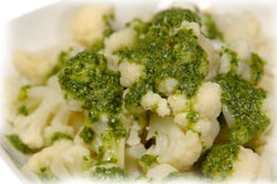 Salsa Verde on Cauliflower