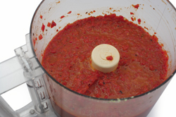 Red Pepper in Food Processor