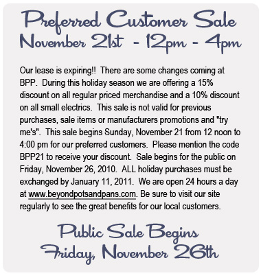 Business Change - Upcoming Sales