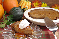 Pumpkin Pie with Gingersnap Crust and Apricot Sauce