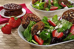 Strawberry Salad with Lacy Nib Cookies