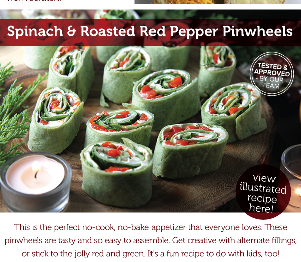 RECIPE: Spinach and Roasted Red Pepper Pinwheels
