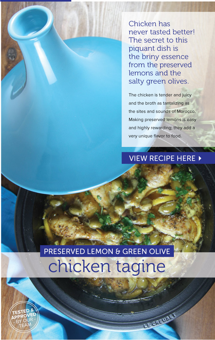 RECIPE: Preserved Lemon & Green Olive Chicken Tagine