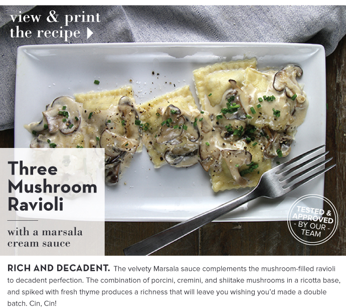 RECIPE: Three Mushroom Ravioli