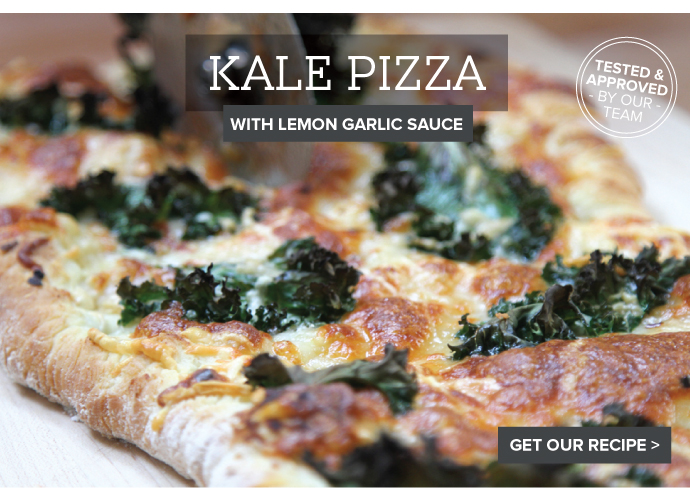 RECIPE: Kale Pizza with Lemon Garlic Sauce