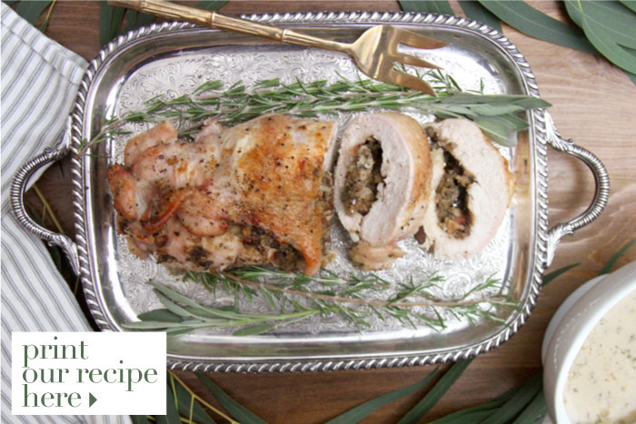 Turkey Roulade with Bacon & Marsala Mushrooms