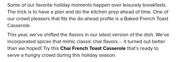 Chai French Toast Casserole