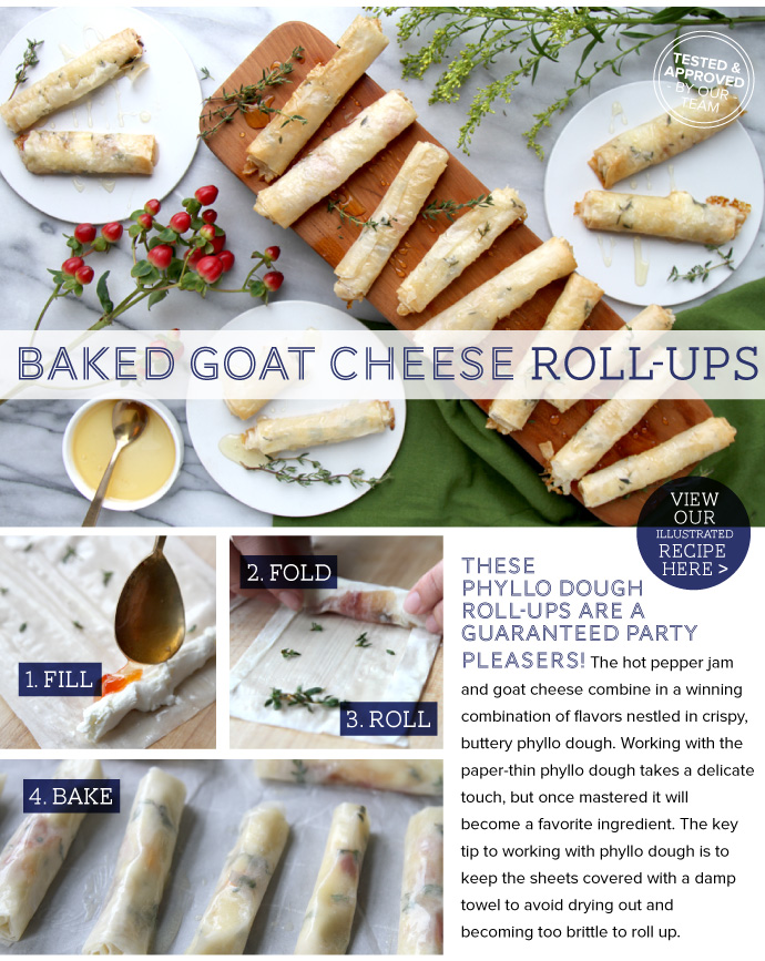 Baked Goat Cheese Roll-ups