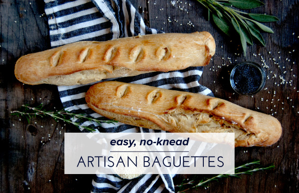 The Easiest No Knead Baguette Recipe