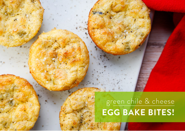 Green Chile and Cheese Egg Bake Bites