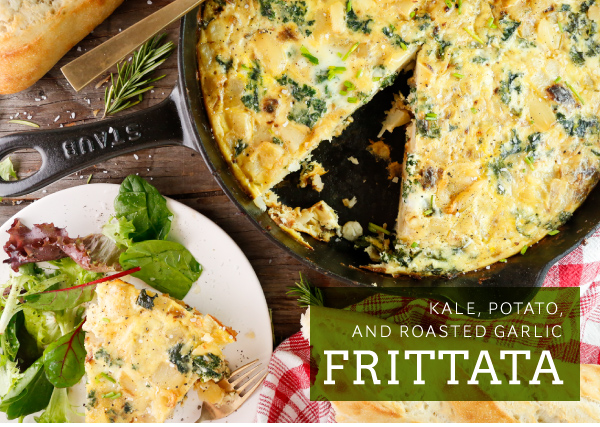 Kale, Potato, and Roasted Garlic Frittata