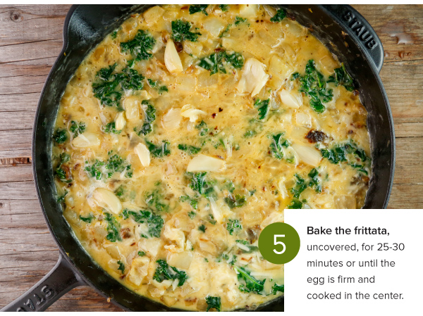 Kale, Potato, and Roasted Garlic Frittata