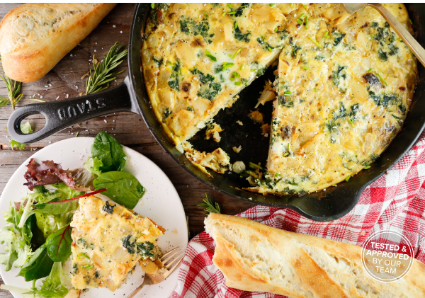 Kale, Potato, and Roasted Garlic Frittata